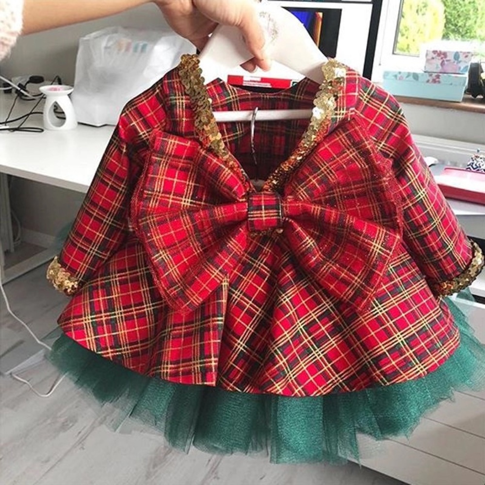 Red and green Dress